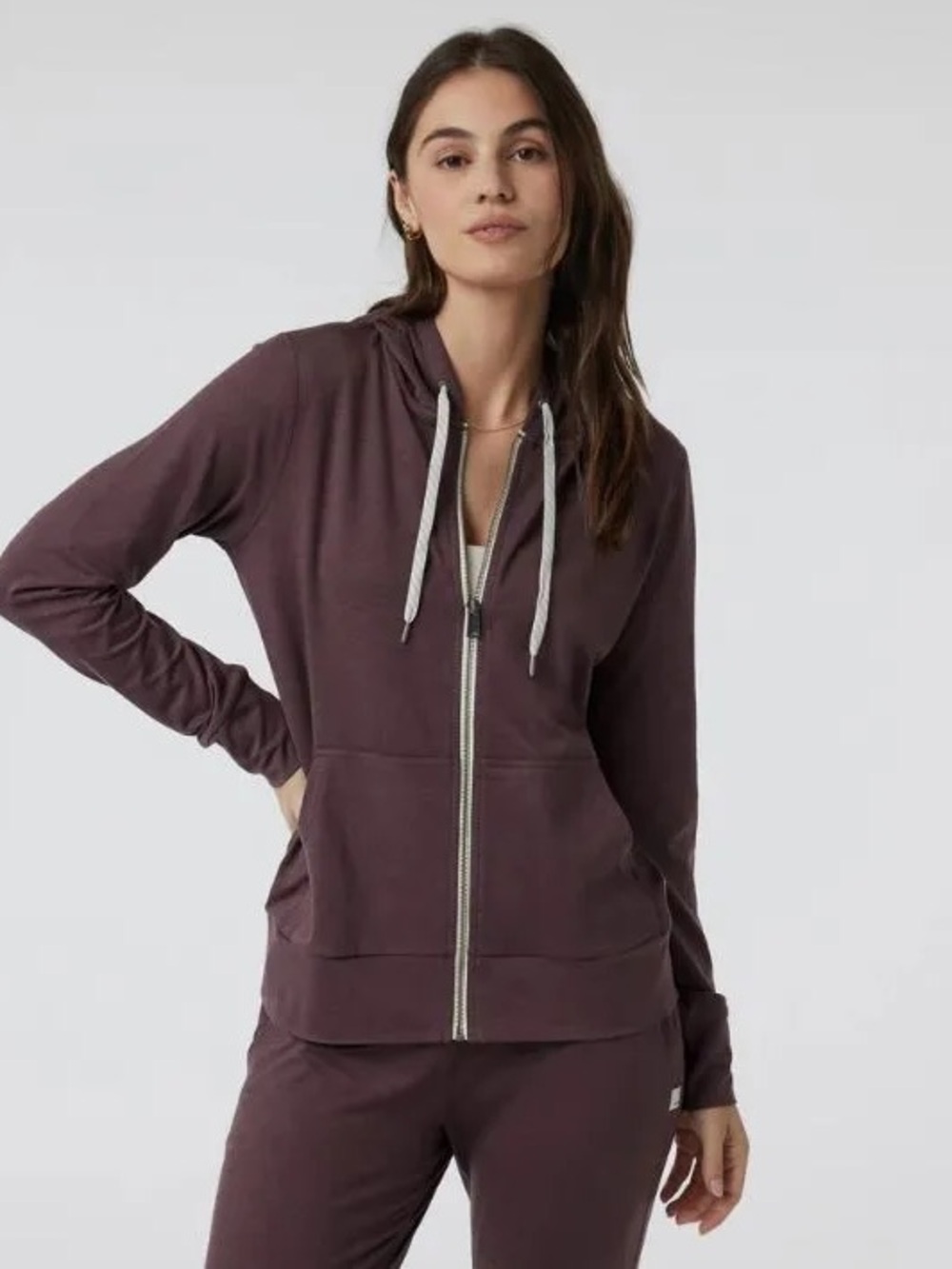 Vuori Womens Halo Performance Hoodie 2.0 Elderberry Heather Size Medium